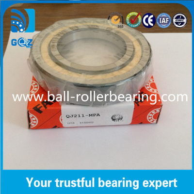 Chrome Steel Angular Contact Ball Bearing , Four Point Ball Bearing QJ211 MPA