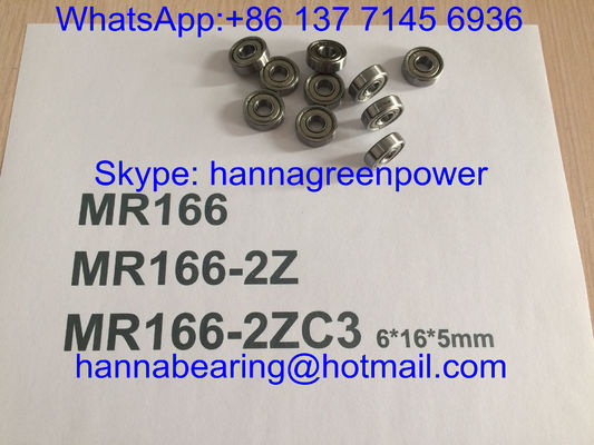 buy MR166ZZ / MR166-2ZC3 / MR166Z Deep Groove Ball Bearings with Metal Shields , 6*16*5mm online manufacture