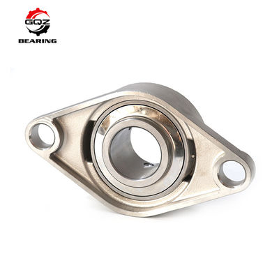 Buy SSUCFL202 Stainless Steel Flange Pillow Block Bearing 15mm Two Bolt Flanged Mounted Ball Bearing For Food Machinery online manufacture