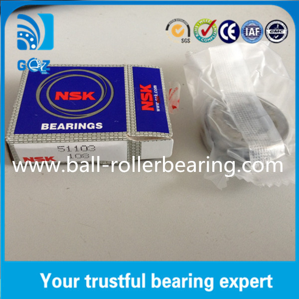 OD 30mm Teel Cage Ball Thrust Bearings 51103 Heavy Load ISO9001 Certification