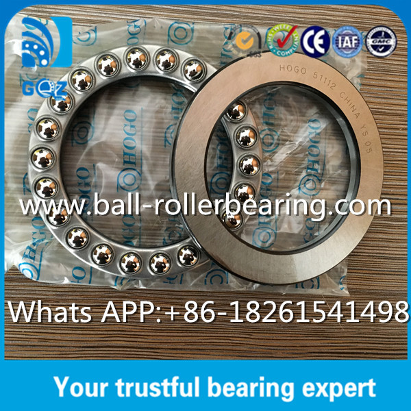 Single Direction Steel Thrust Ball Bearing 51112 High Precision Roller Bearing