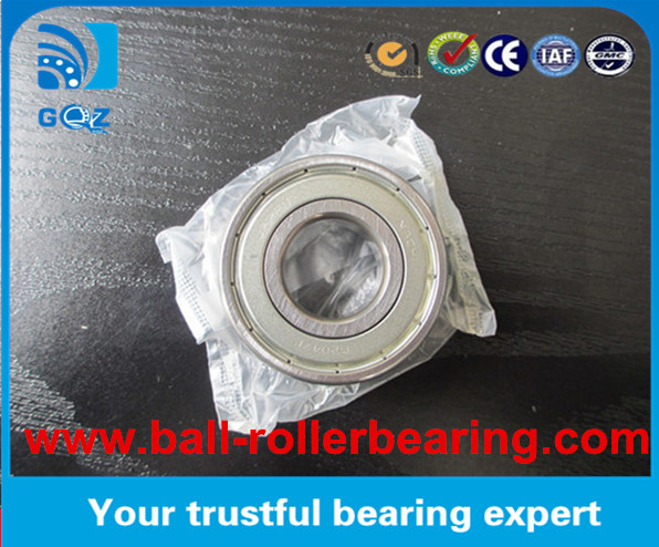 Self Retaining Precision Angular Contact Bearings 6201ZZE NACHI With Grease / Oil Lubrication