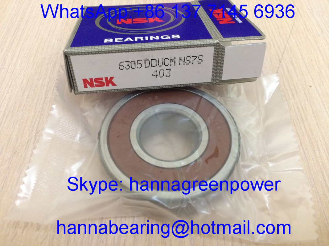 Original NSK 6305DDUCM / 6305DDUC3 Deep Groove Ball Bearing with Rubber ...