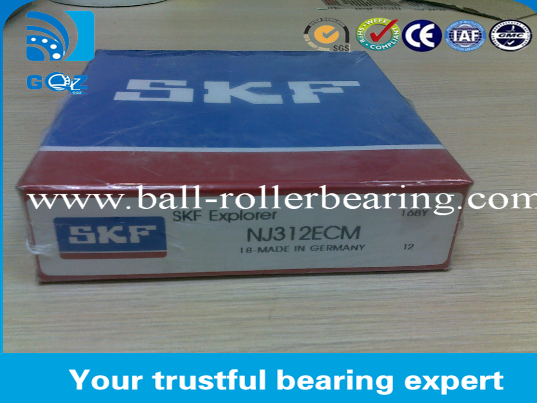 High Precision Cylindrical Roller Bearings NJ 312 ECM 60 X 130 X 31 MM