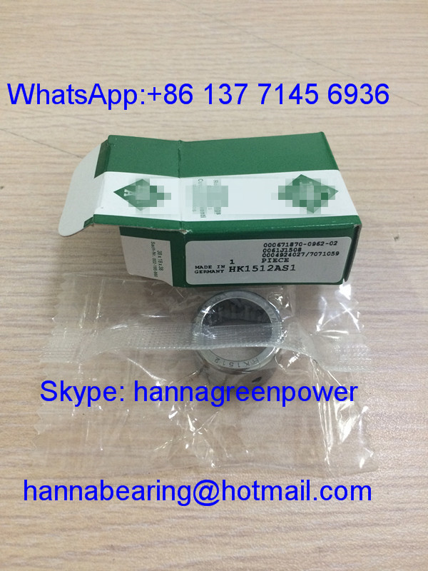 HK1512-AS1 / HK1512 Open End Drawn Cup Needle Roller Bearing With Oil ...