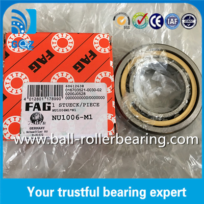 11000 r / min Speed Brass Cage Cylindrical Roller Bearing NU1006-M1