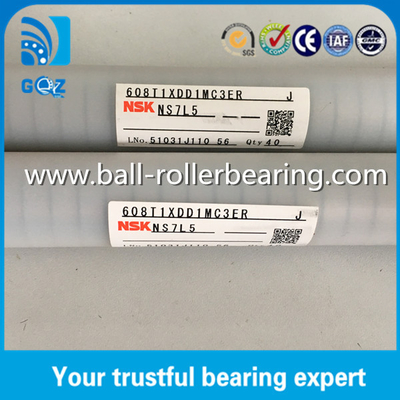 Plastic Cage Rubber Seals Miniature Ball Bearings NSK 608-2RS 608T1XDD1MC3ER J NS7L5