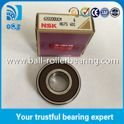 Rubber Seal Chrome Steel Deep Groove Ball Bearing NSK 6202DDU 6202DDUCM