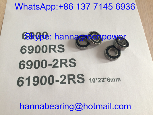 6900RS / 61900-2RS / 6900-2RS Automotive Bearings , Deep Groove Bearing with Rubber Seals