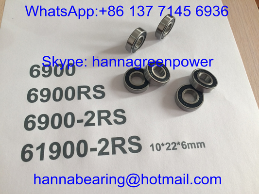 6900RS / 61900-2RS / 6900-2RS Automotive Bearings , Deep Groove Bearing with Rubber Seals