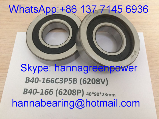 High Speed B40-166 6208P / B40-166C3P5B 6208V Deep Groove Ball Bearing for Motor Use 40*90*23mm