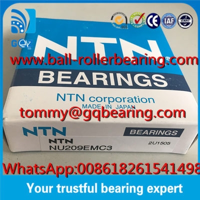 C3 Clerance Brass Cage NTN NU209EMC3 Cylindrical Roller Bearing