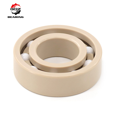 6205 Plastic Bearing PEEK Races Retaine with ZrO2 Balls Deep Groove Ball Bearings 25x52x15 mm