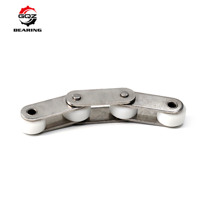 C2062SS Stainless Steel Double Pitch Conveyor Chain with Nylon Rollers 38.1mm Pitch 22.23mm Roller Diameter