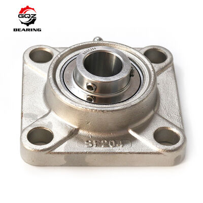 UYF208 2S Square 4-Bolt Flange Bearing Unit, Eccentric Collar Lock, Double 2S Rubber Dust Seals