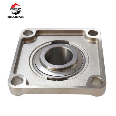 LSF210 2F Square 4-Bolt Flange Bearing Unit, Double Set Screws, Double 2F Flinger-Rubber Anti-Mud Seals