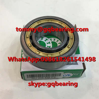 Gcr15 steel Material C3 Clearance ROLLWAY NU205EM NU205EMC3 Single Row Cylindrical Roller Bearing