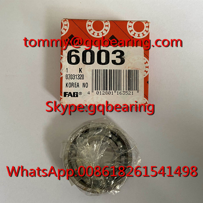 Gcr15 Steel made Korea Made Open type FAG 6003 Deep Groove Ball Bearing