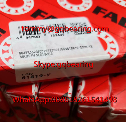 Open Type FAG 61819-Y Thin Wall Deep Groove Ball Bearing 95x120x13mm